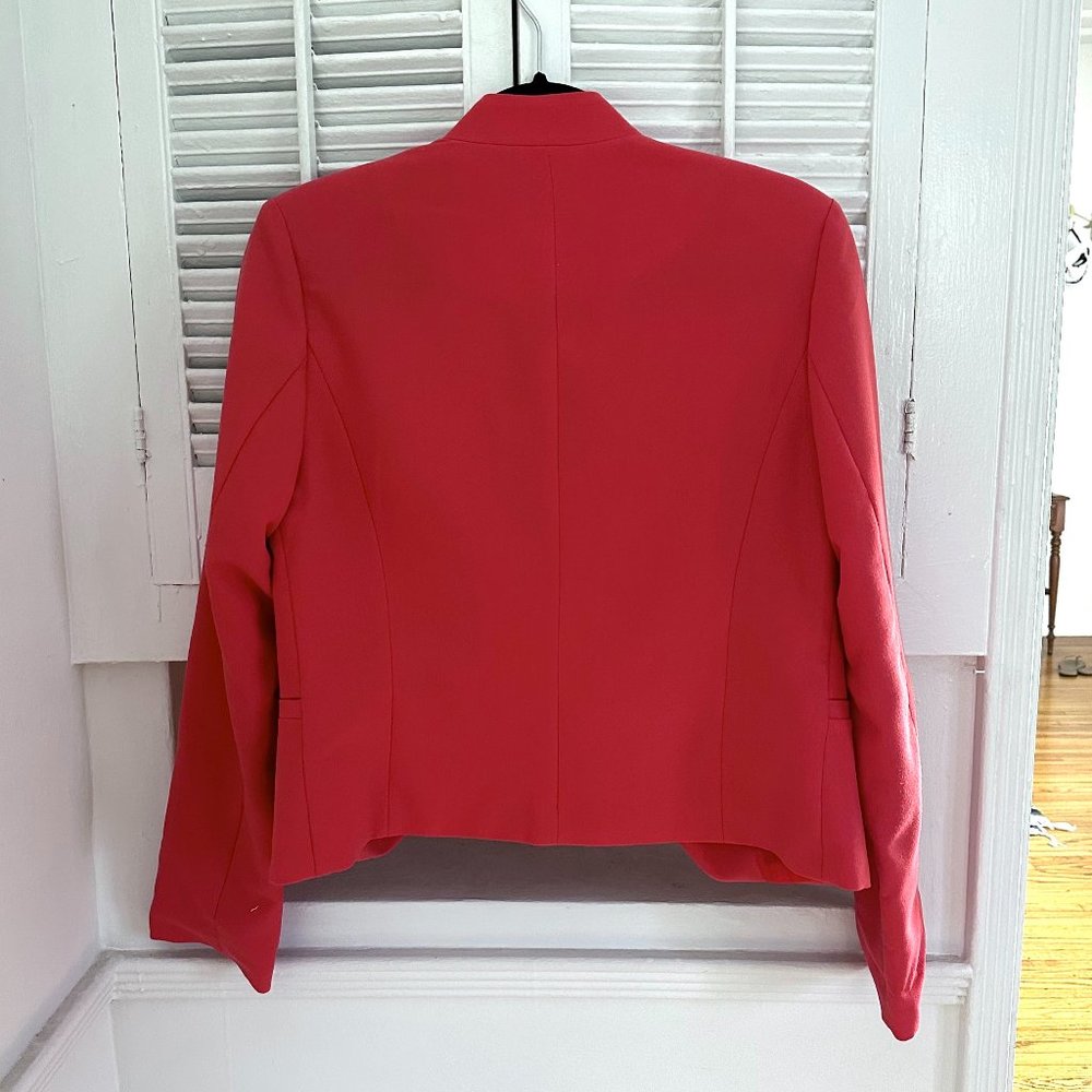 F21 Coral Pink Open Face Blazer with Pockets, Size Medium - Picture 2 of 8